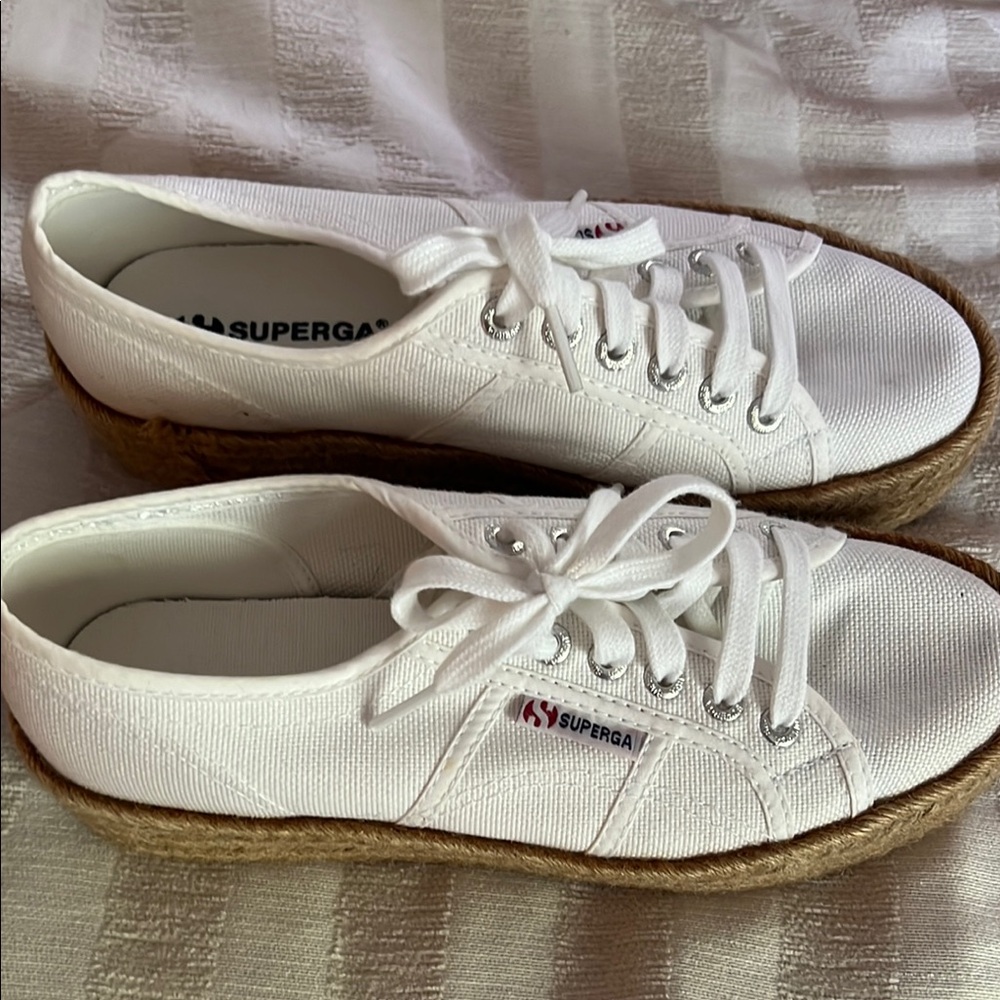 Superga White Canvas Sneakers Classic Style
